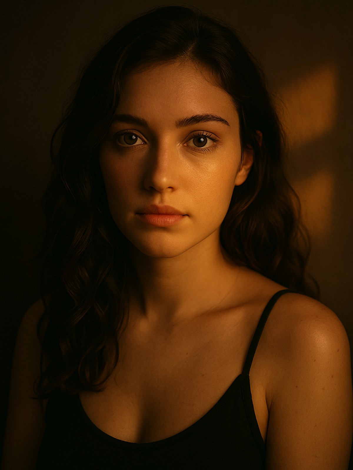 Portrait of a young woman with dark hair